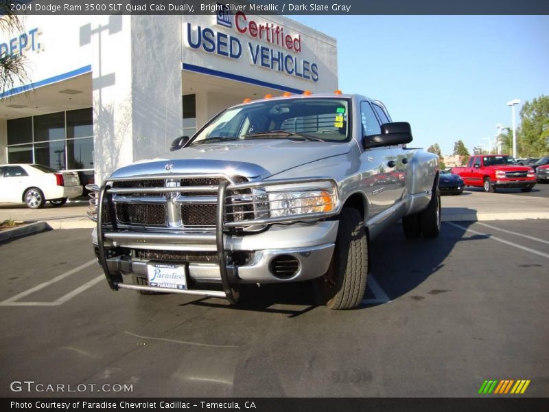 Bright Silver Metallic / Dark Slate Gray 2004 Dodge Ram 3500 SLT Quad Cab Dually