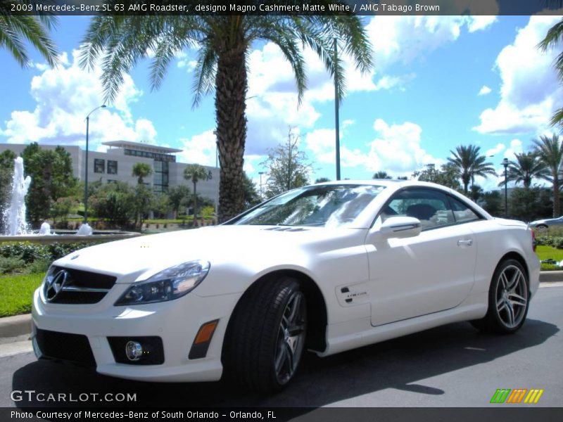 designo Magno Cashmere Matte White / AMG Tabago Brown 2009 Mercedes-Benz SL 63 AMG Roadster