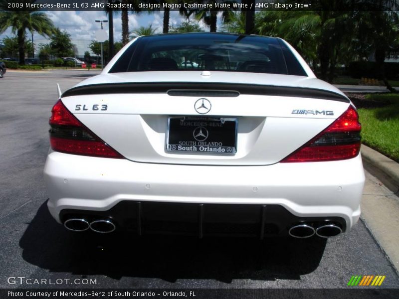 designo Magno Cashmere Matte White / AMG Tabago Brown 2009 Mercedes-Benz SL 63 AMG Roadster
