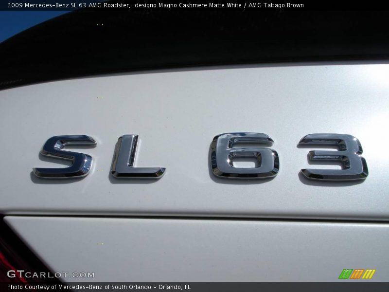 designo Magno Cashmere Matte White / AMG Tabago Brown 2009 Mercedes-Benz SL 63 AMG Roadster