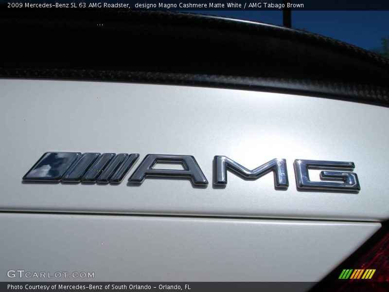 designo Magno Cashmere Matte White / AMG Tabago Brown 2009 Mercedes-Benz SL 63 AMG Roadster