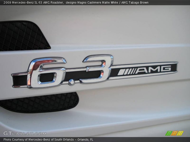 designo Magno Cashmere Matte White / AMG Tabago Brown 2009 Mercedes-Benz SL 63 AMG Roadster