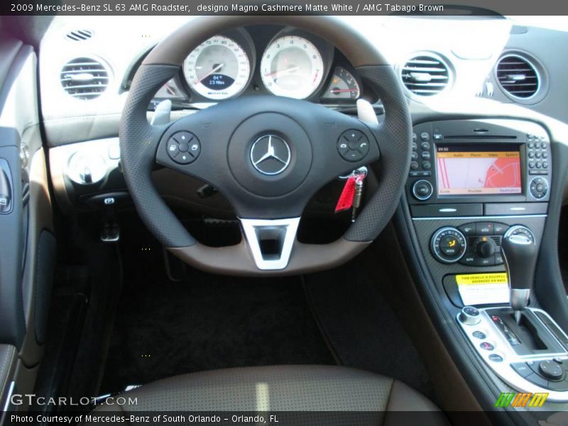 designo Magno Cashmere Matte White / AMG Tabago Brown 2009 Mercedes-Benz SL 63 AMG Roadster