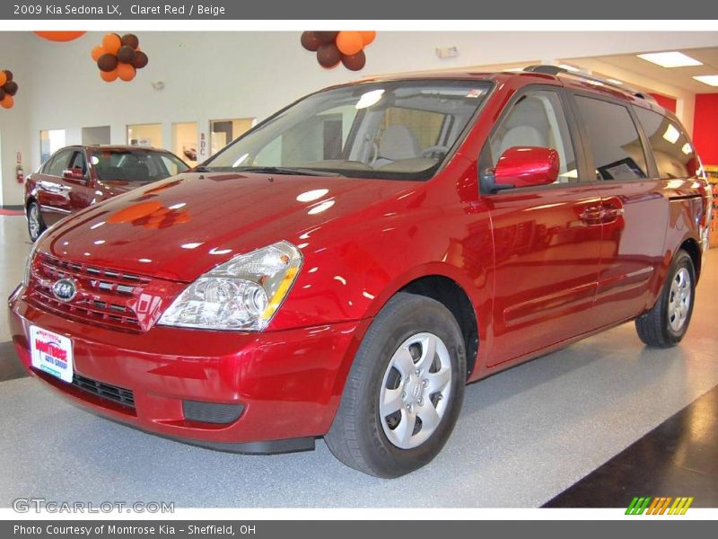 Claret Red / Beige 2009 Kia Sedona LX