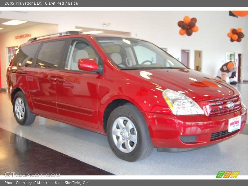 Claret Red / Beige 2009 Kia Sedona LX