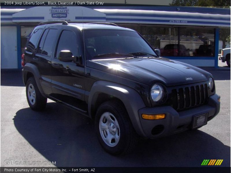 Black Clearcoat / Dark Slate Gray 2004 Jeep Liberty Sport