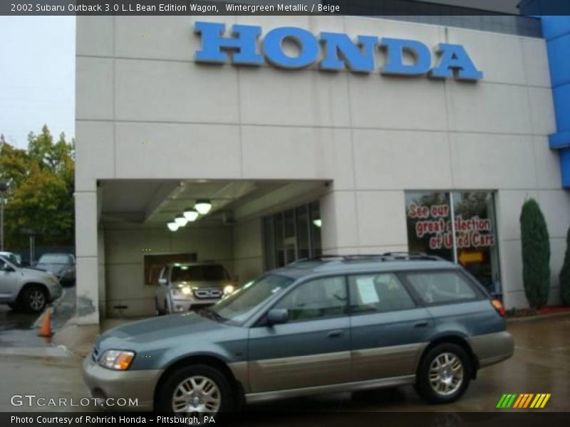 Wintergreen Metallic / Beige 2002 Subaru Outback 3.0 L.L.Bean Edition Wagon