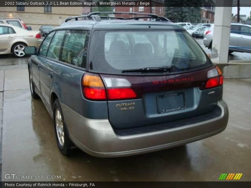 Wintergreen Metallic / Beige 2002 Subaru Outback 3.0 L.L.Bean Edition Wagon