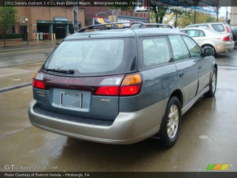 Wintergreen Metallic / Beige 2002 Subaru Outback 3.0 L.L.Bean Edition Wagon