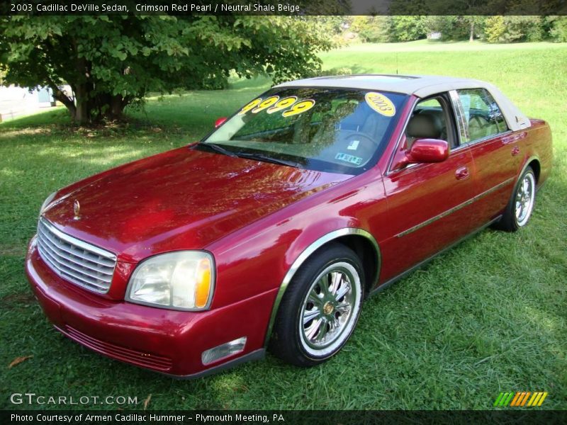 Crimson Red Pearl / Neutral Shale Beige 2003 Cadillac DeVille Sedan