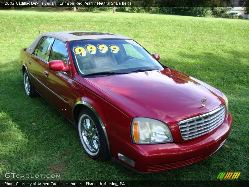 Crimson Red Pearl / Neutral Shale Beige 2003 Cadillac DeVille Sedan