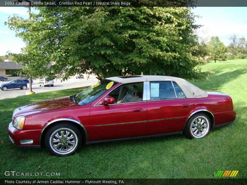 Crimson Red Pearl / Neutral Shale Beige 2003 Cadillac DeVille Sedan