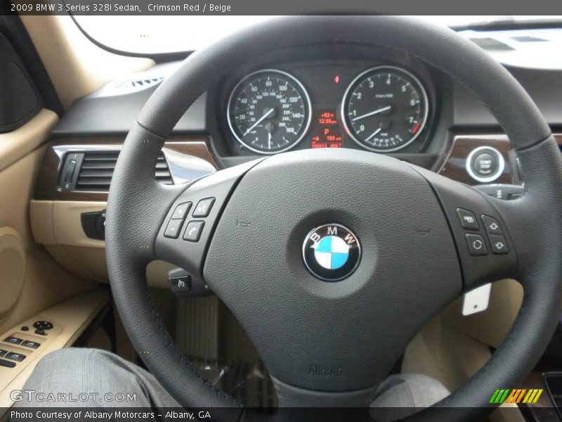 Crimson Red / Beige 2009 BMW 3 Series 328i Sedan