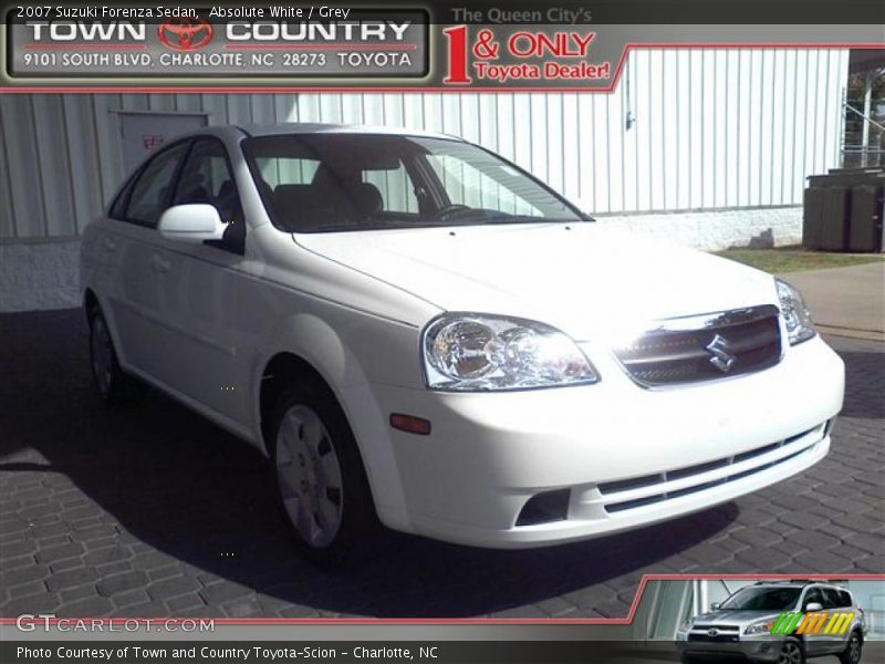 Absolute White / Grey 2007 Suzuki Forenza Sedan