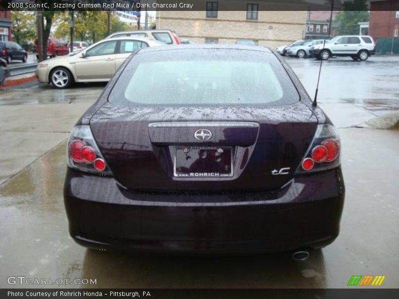 Sizzling Crimson Red Mica / Dark Charcoal Gray 2008 Scion tC