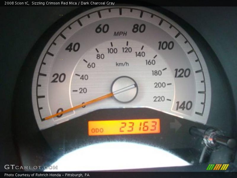 Sizzling Crimson Red Mica / Dark Charcoal Gray 2008 Scion tC