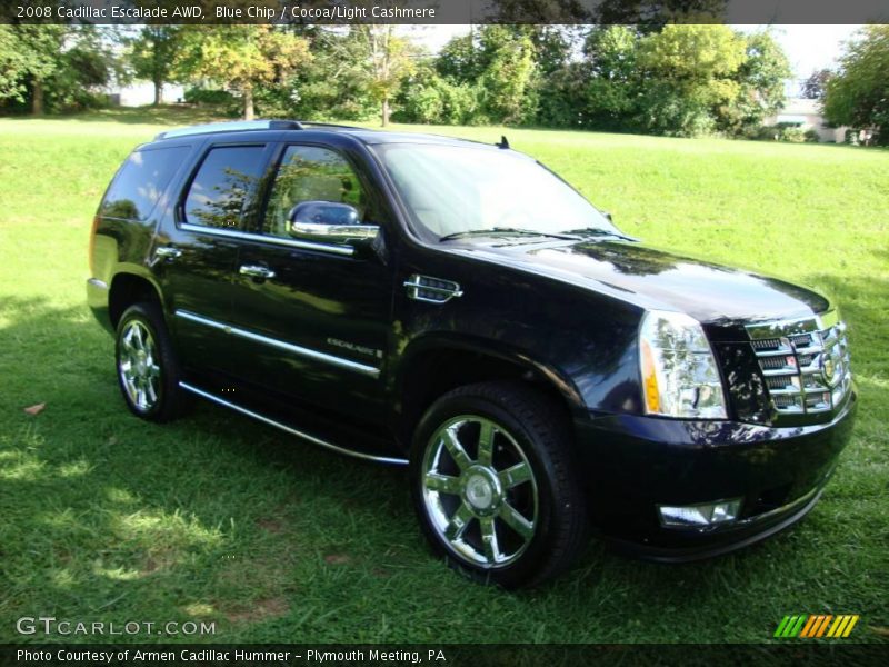 Blue Chip / Cocoa/Light Cashmere 2008 Cadillac Escalade AWD