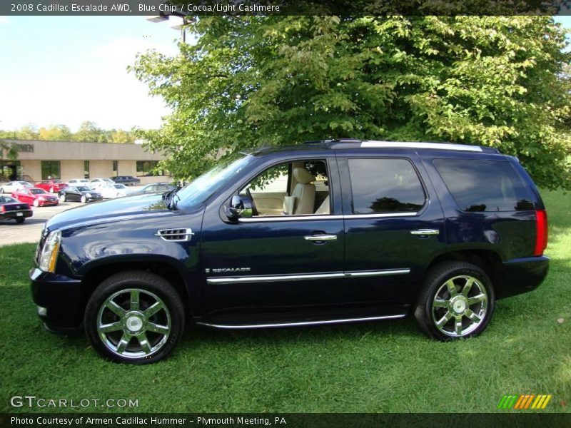 Blue Chip / Cocoa/Light Cashmere 2008 Cadillac Escalade AWD