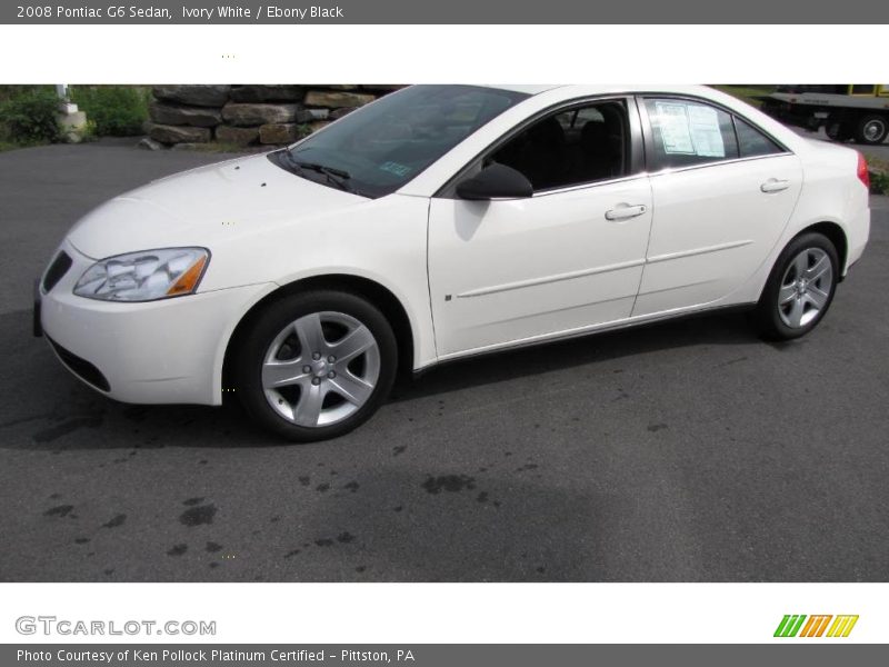 Ivory White / Ebony Black 2008 Pontiac G6 Sedan