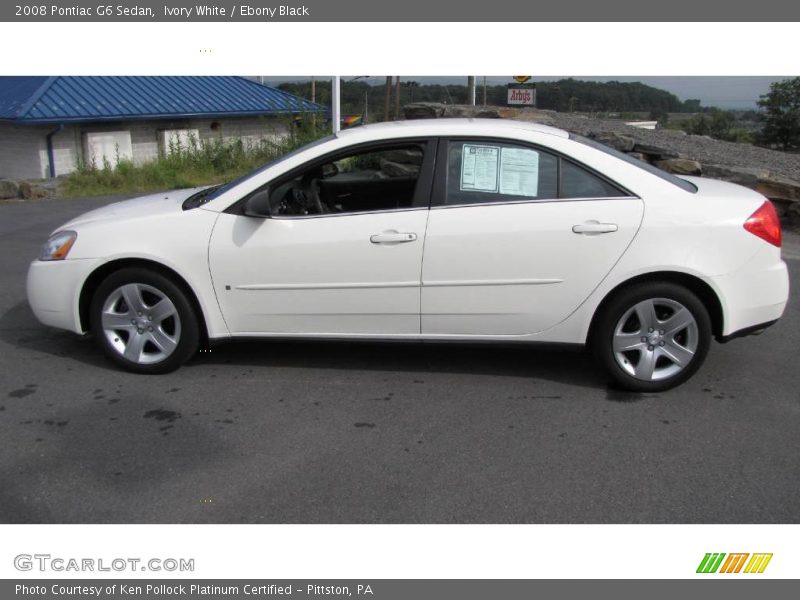 Ivory White / Ebony Black 2008 Pontiac G6 Sedan