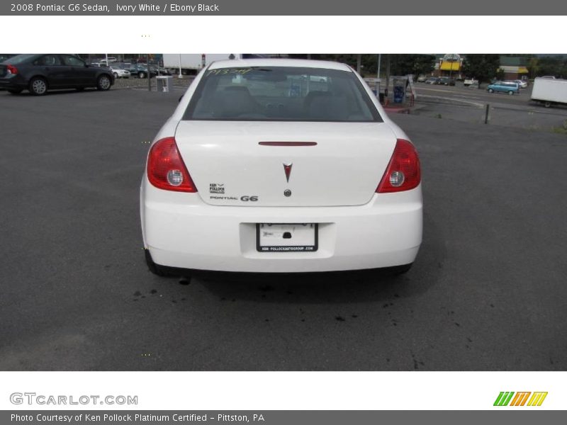 Ivory White / Ebony Black 2008 Pontiac G6 Sedan
