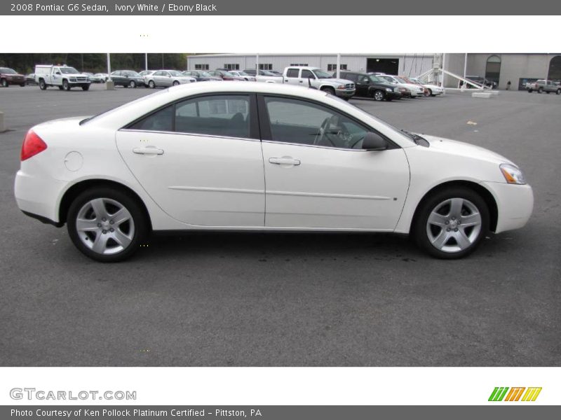 Ivory White / Ebony Black 2008 Pontiac G6 Sedan