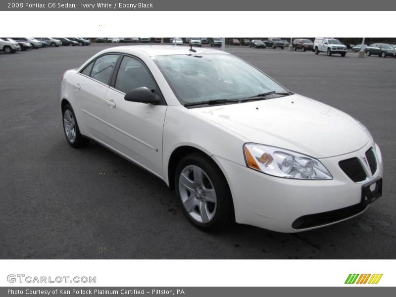 Ivory White / Ebony Black 2008 Pontiac G6 Sedan