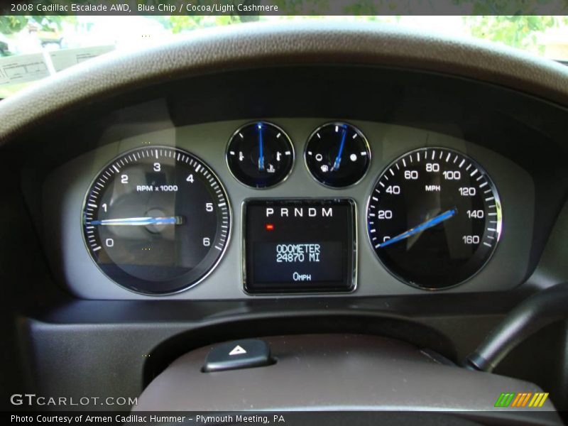 Blue Chip / Cocoa/Light Cashmere 2008 Cadillac Escalade AWD