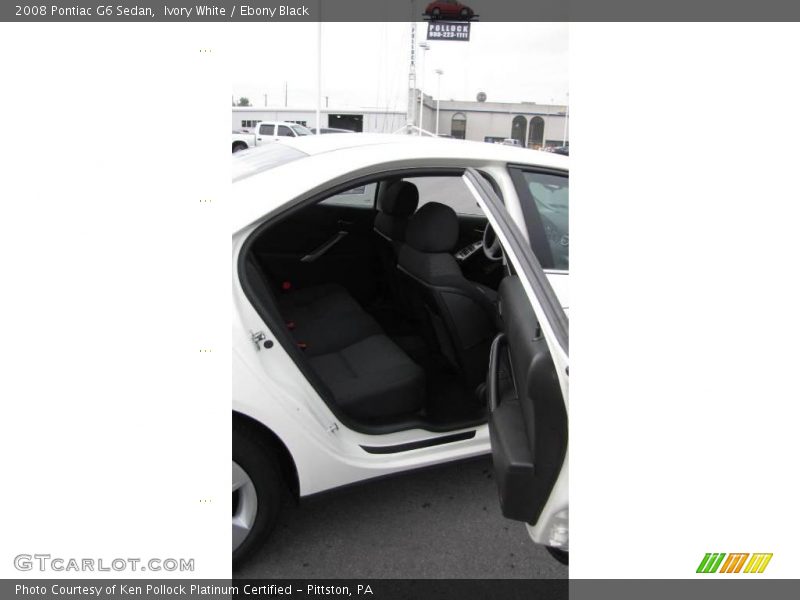 Ivory White / Ebony Black 2008 Pontiac G6 Sedan