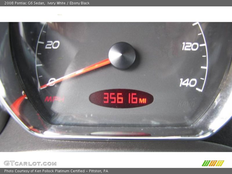 Ivory White / Ebony Black 2008 Pontiac G6 Sedan