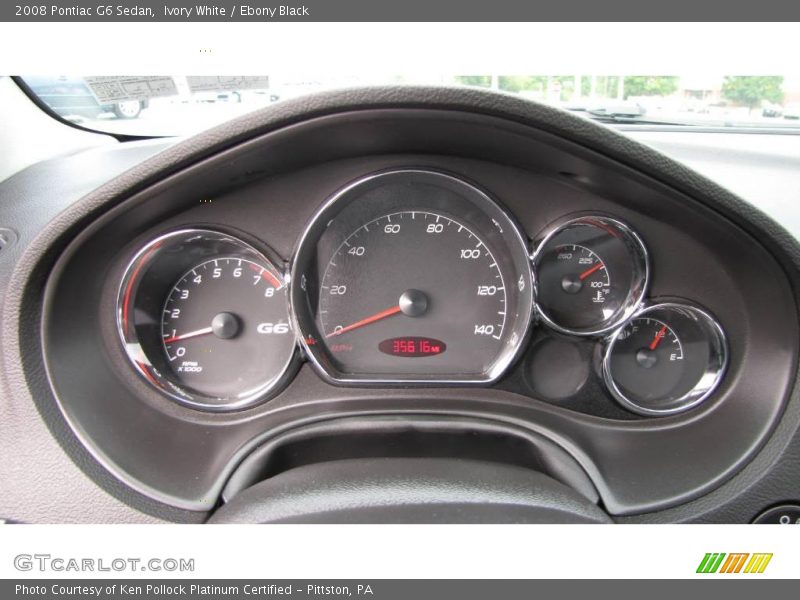 Ivory White / Ebony Black 2008 Pontiac G6 Sedan