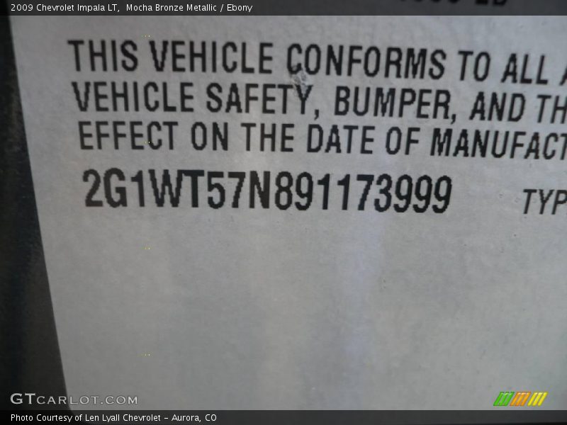 Mocha Bronze Metallic / Ebony 2009 Chevrolet Impala LT