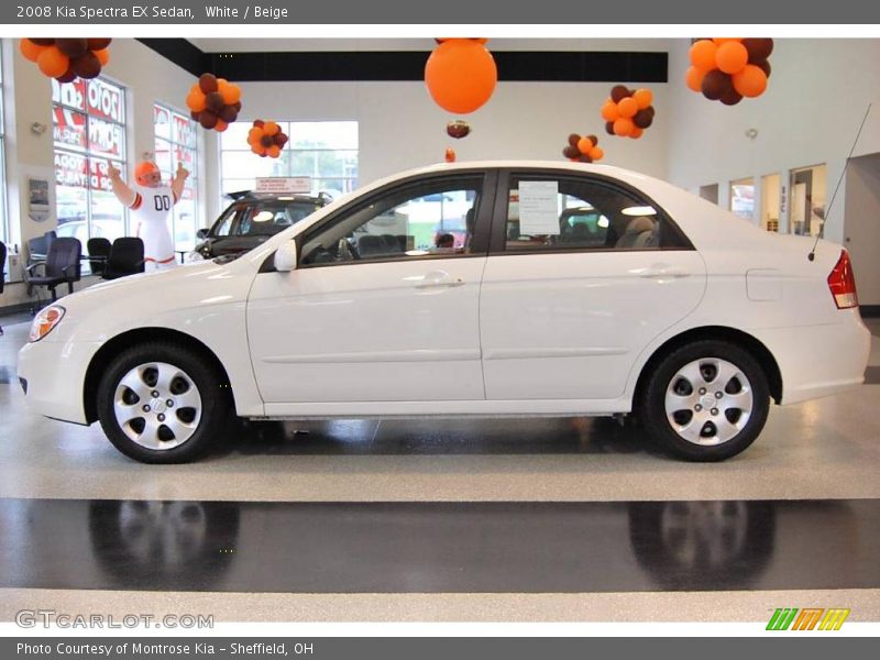 White / Beige 2008 Kia Spectra EX Sedan
