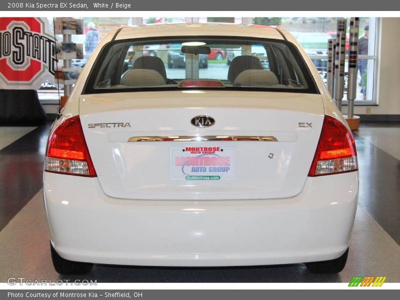 White / Beige 2008 Kia Spectra EX Sedan