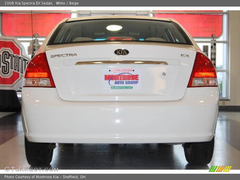 White / Beige 2008 Kia Spectra EX Sedan