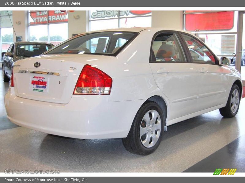 White / Beige 2008 Kia Spectra EX Sedan