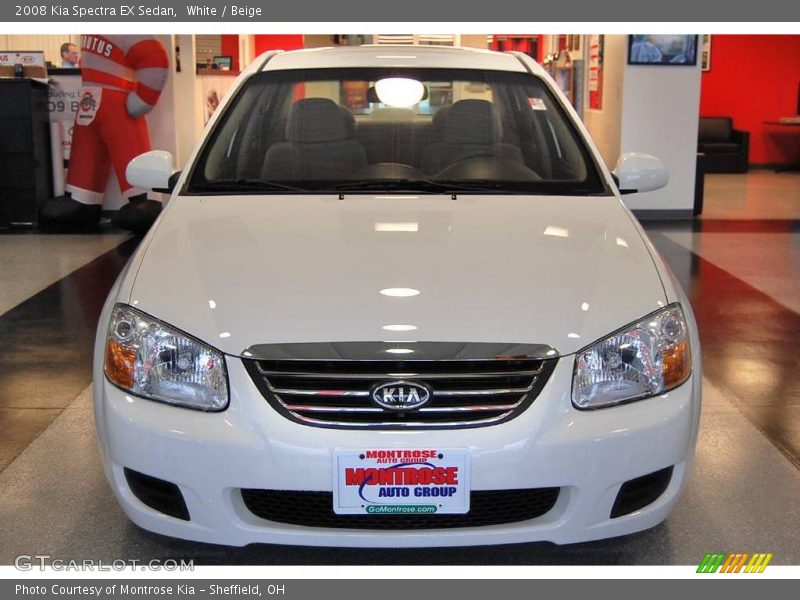 White / Beige 2008 Kia Spectra EX Sedan