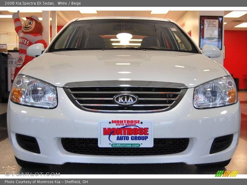 White / Beige 2008 Kia Spectra EX Sedan