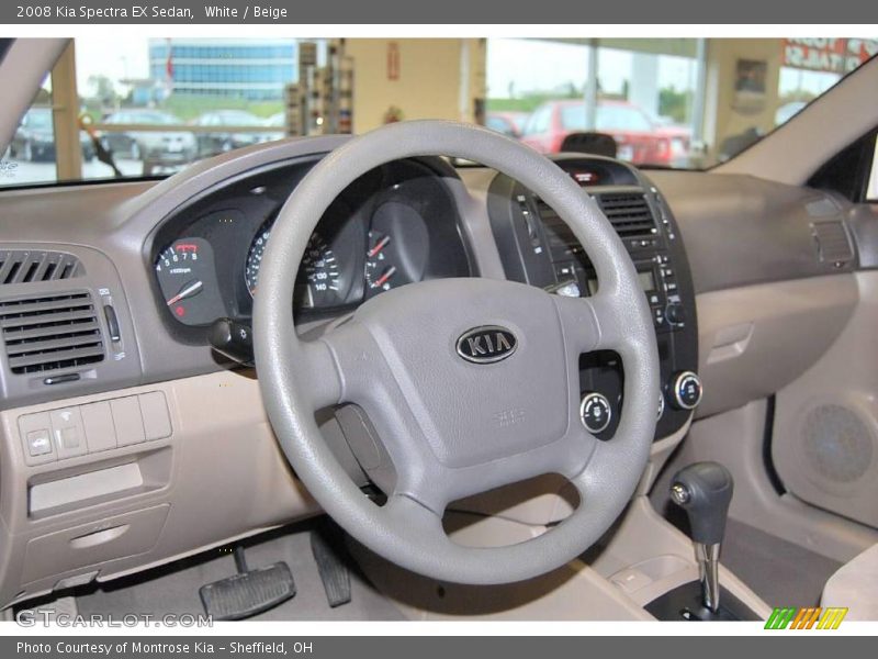 White / Beige 2008 Kia Spectra EX Sedan