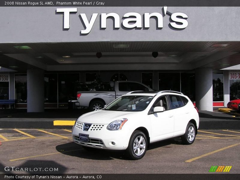 Phantom White Pearl / Gray 2008 Nissan Rogue SL AWD