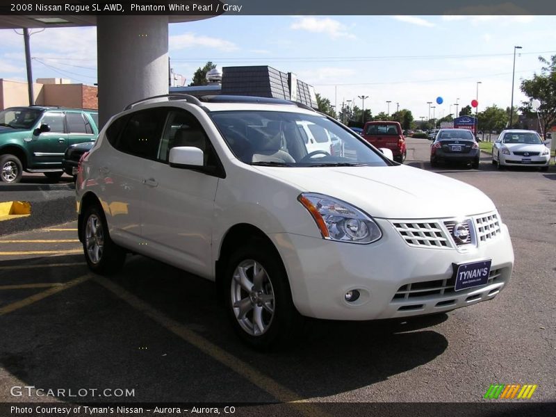 Phantom White Pearl / Gray 2008 Nissan Rogue SL AWD