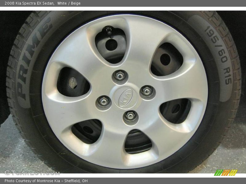 White / Beige 2008 Kia Spectra EX Sedan