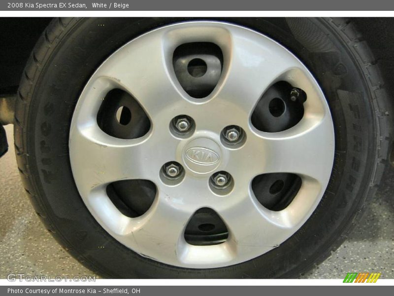 White / Beige 2008 Kia Spectra EX Sedan