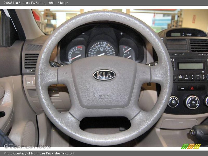 White / Beige 2008 Kia Spectra EX Sedan