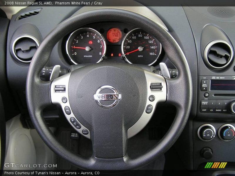 Phantom White Pearl / Gray 2008 Nissan Rogue SL AWD