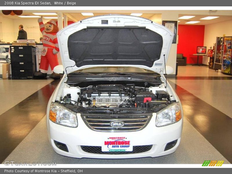 White / Beige 2008 Kia Spectra EX Sedan