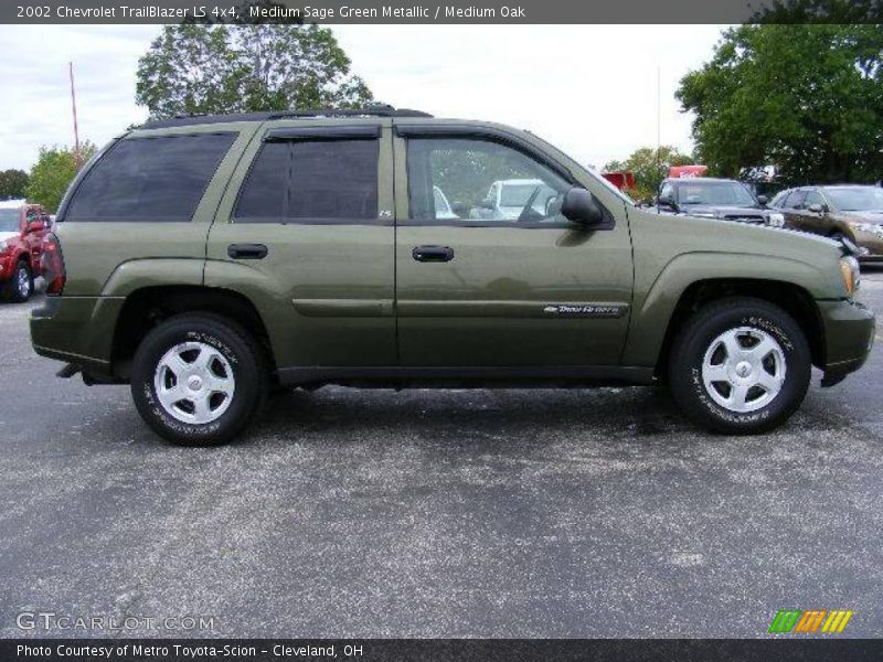 Medium Sage Green Metallic / Medium Oak 2002 Chevrolet TrailBlazer LS 4x4