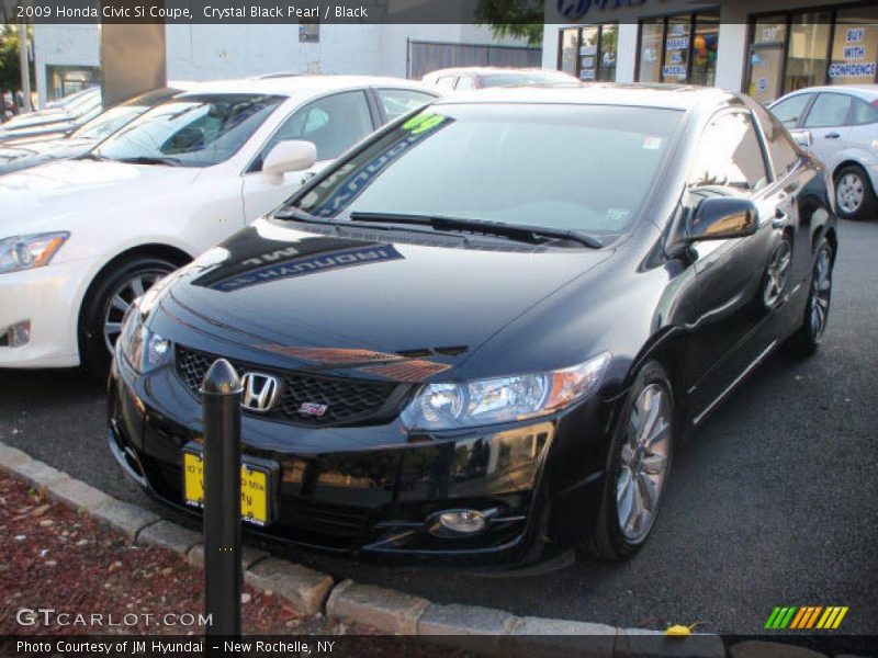 Crystal Black Pearl / Black 2009 Honda Civic Si Coupe