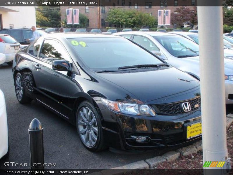 Crystal Black Pearl / Black 2009 Honda Civic Si Coupe