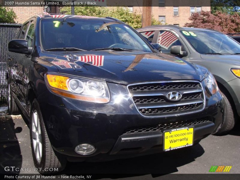 Ebony Black / Black 2007 Hyundai Santa Fe Limited